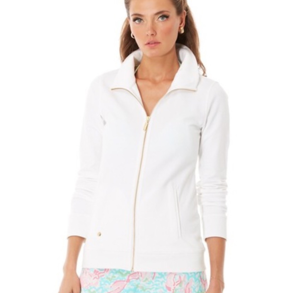 Lilly Pulitzer Leona Zip Up Resort White